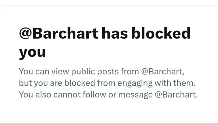 Who The Hell is FAKE NEWS <a href="/Barchart/">Barchart</a>  ??? 🤡 🤡🤡

And why do they have me blocked? 

Then again Fake News Barchart hates the TRUTH which is most likely why I'm blocked.

$FNMA $FMCC <a href="/pulte/">Pulte</a>