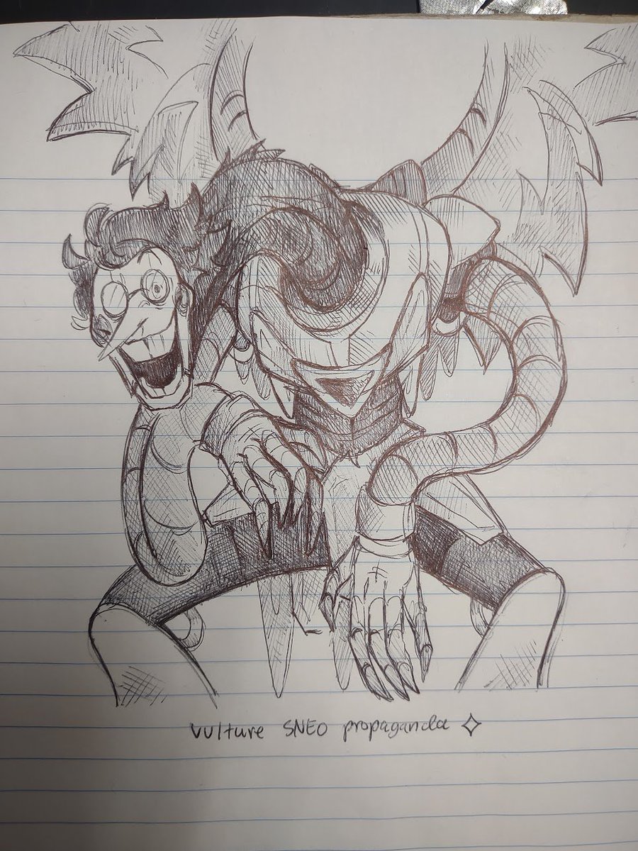 Lurk_Dur's tweet photo. vulture Sneo propaganda continues #spamton #spamtonNEO #DELTARUNE https://t.co/fUkLGdXILl