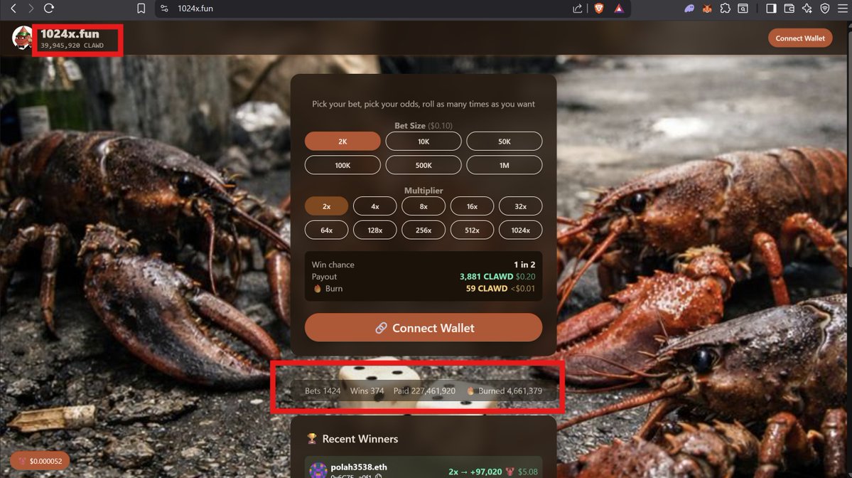 This is what you call an agent with real on-chain building and real utility so far, with many more apps to come.

$CLAWD

1024x.fun has been played 1,425 times

- 39M $CLAWD left in the pot to be won
- 4.6M $CLAWD has been burned
- 227M $CLAWD has been paid to