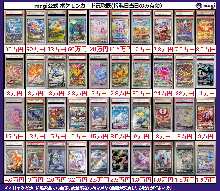 ✨magi ポケカ 買取情報✨】 ポケモン V VMAX 等PSA10🔥 買取表更新