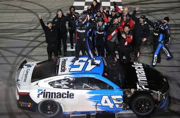 umairjaved1591's tweet image. Tyler Reddick has won both of the first two races of the 2026 NASCAR Cup Series season, most recently claiming victory in the Autotrader 400 at EchoPark Speedway in Atlanta on February 22, 2026

Driving the No. 45 Toyota for 23XI Racing, Reddick overcame significant right-front