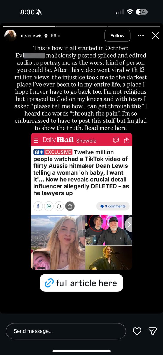 Dean Lewis is so fucking weird for this. posting evies full name so people can HARASS HER. I personally know multiple of the victims that Dean took advantage of and what he has done to them is fucking disgusting. this man should be in JAIL