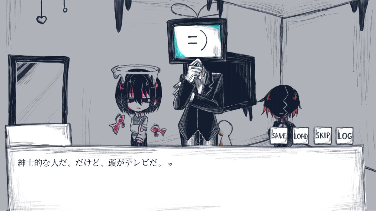 low__61's tweet photo. ｢空虚な僕は何を見る。｣
公開されました🥳

自分が何者か、わからなくなったあなたが、変な空間で住人たちと会話をするノベルゲーム。

住人それぞれからの、3つの質問に答えるだけ。

♦︎実況可
♦︎END数　10
♦︎プレイ時間 30〜40分

↓プレイはリプからどうぞ✊🏻✨ https://t.co/vyVnoQntqy