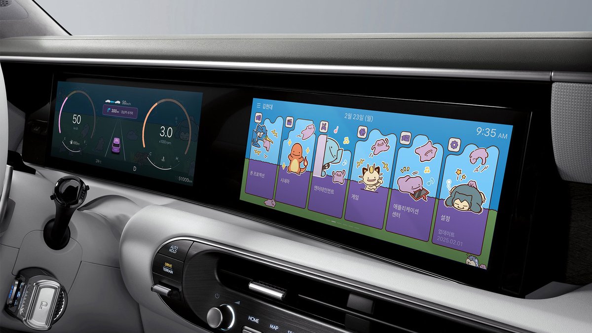 현대자동차, 포켓몬스터 디스플레이 테마 출시

- 피카츄 전광석화 / 메타몽 월드 테마 2종 구성
- 클러스터 디스플레이, 내비게이션, 시동 애니메이션 등

지원 차종 (추후 확대 예정, 테마 별도구매)
- 팰리세이드 2세대 / 아이오닉 9 / 넥쏘 2세대 / 아이오닉6 PE / 스타리아 PE / 2026 쏘나타