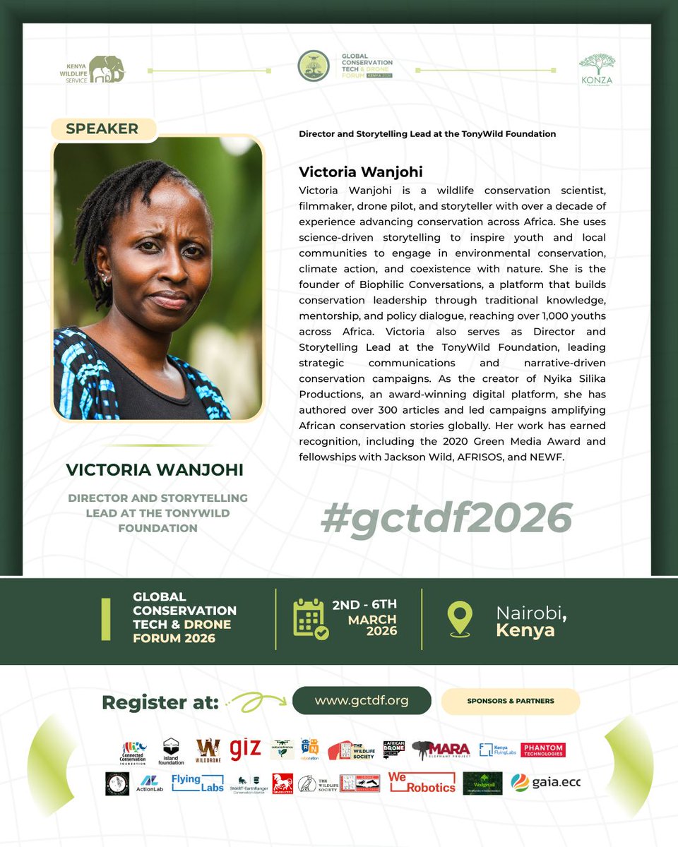Filmmaker and drone pilot Victoria Wanjohi is shaping the future of African conservation through powerful storytelling and innovation.

Don’t miss her impactful session at #GCTDF2026. Register now: gigs.madfun.com/event/680