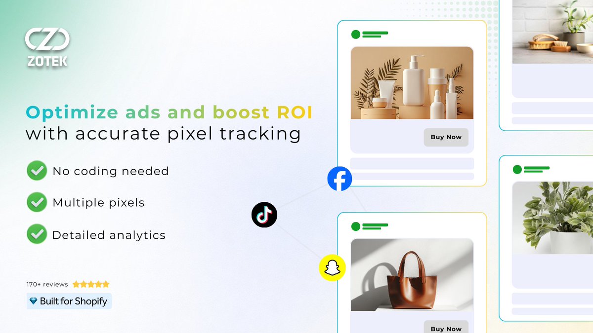 Meet Zotek - the all-in-one pixel tracking app for Shopify merchants who want accurate data &amp; stronger ad performance ⚖️

Capture every event reliably and scale your campaigns with confidence.

Why merchants love Zotek:
✅ Easy setup, no coding
✅ Unlimited pixels for Meta,