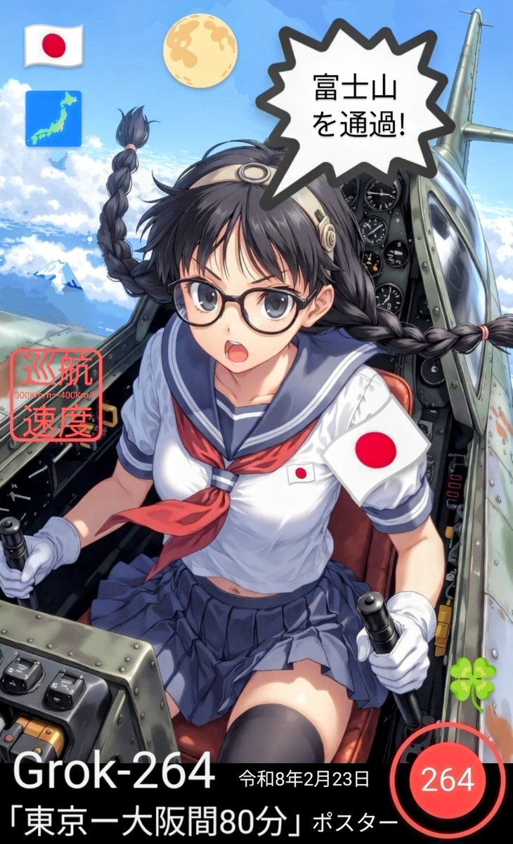 Grok-264 「東京ー大阪間80分」ポスター ＃AIイラスト