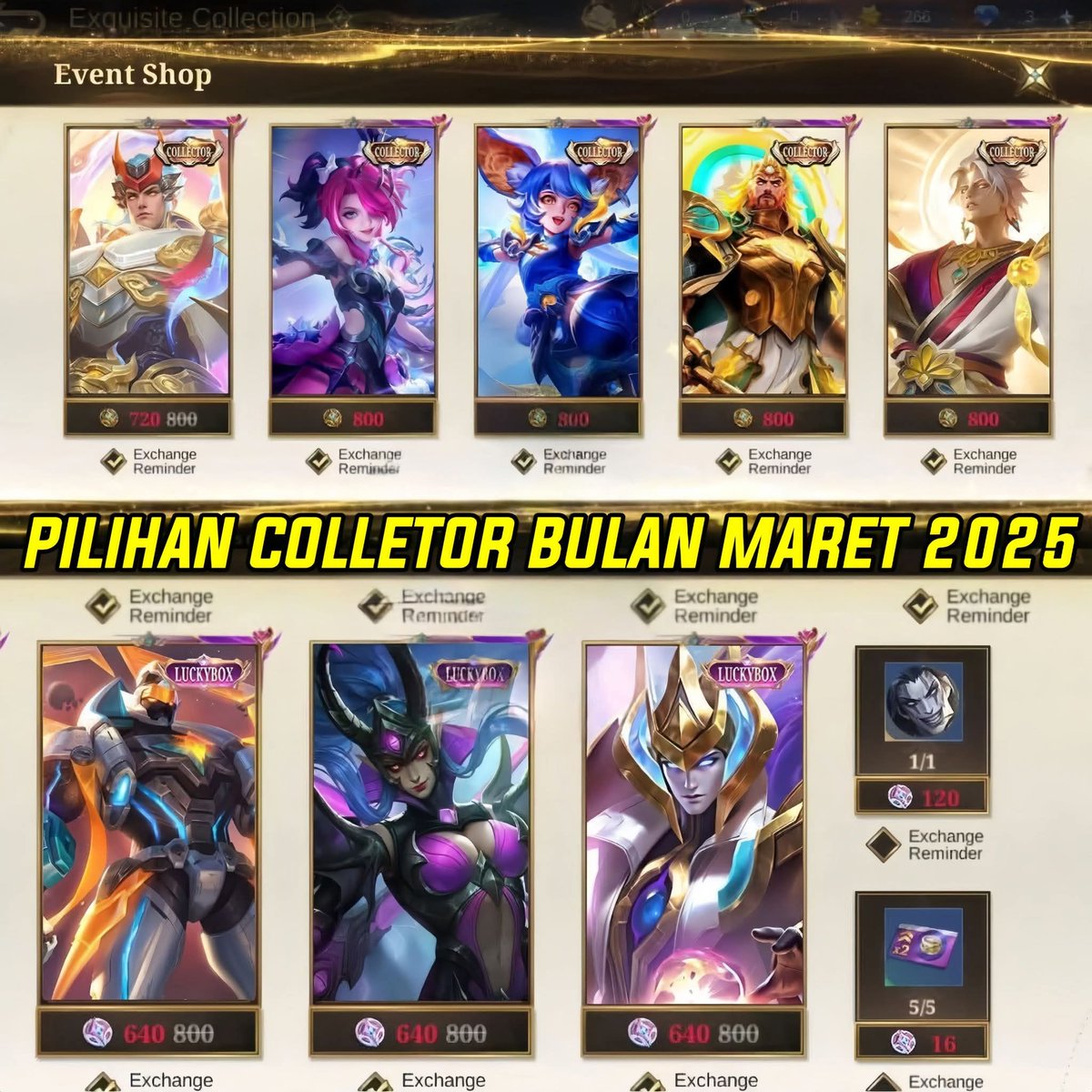 Txtmlbb_'s tweet photo. Pilihan skin Colletor bulan Maret 2026!

pict sc eidura channel https://t.co/V1BPzllVLo