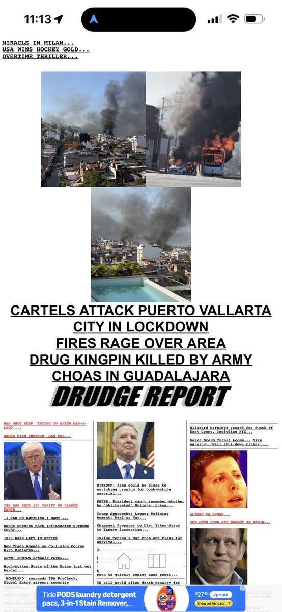 DrTEHolmes's tweet image. #Drudge could help fix the chaos in Guadalajara just by switching an “o” and an “a”. 
At least this brought a chuckle in a stressful world.
#ReportersThatCanSpell
#NotTheFirstTime
😂🤣😂🤣