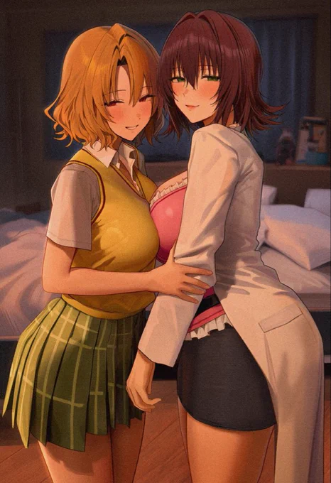 どっちとダークネスする? 籾岡理紗・御門涼子 sfwイラスト(再掲) Toloveる 1/2