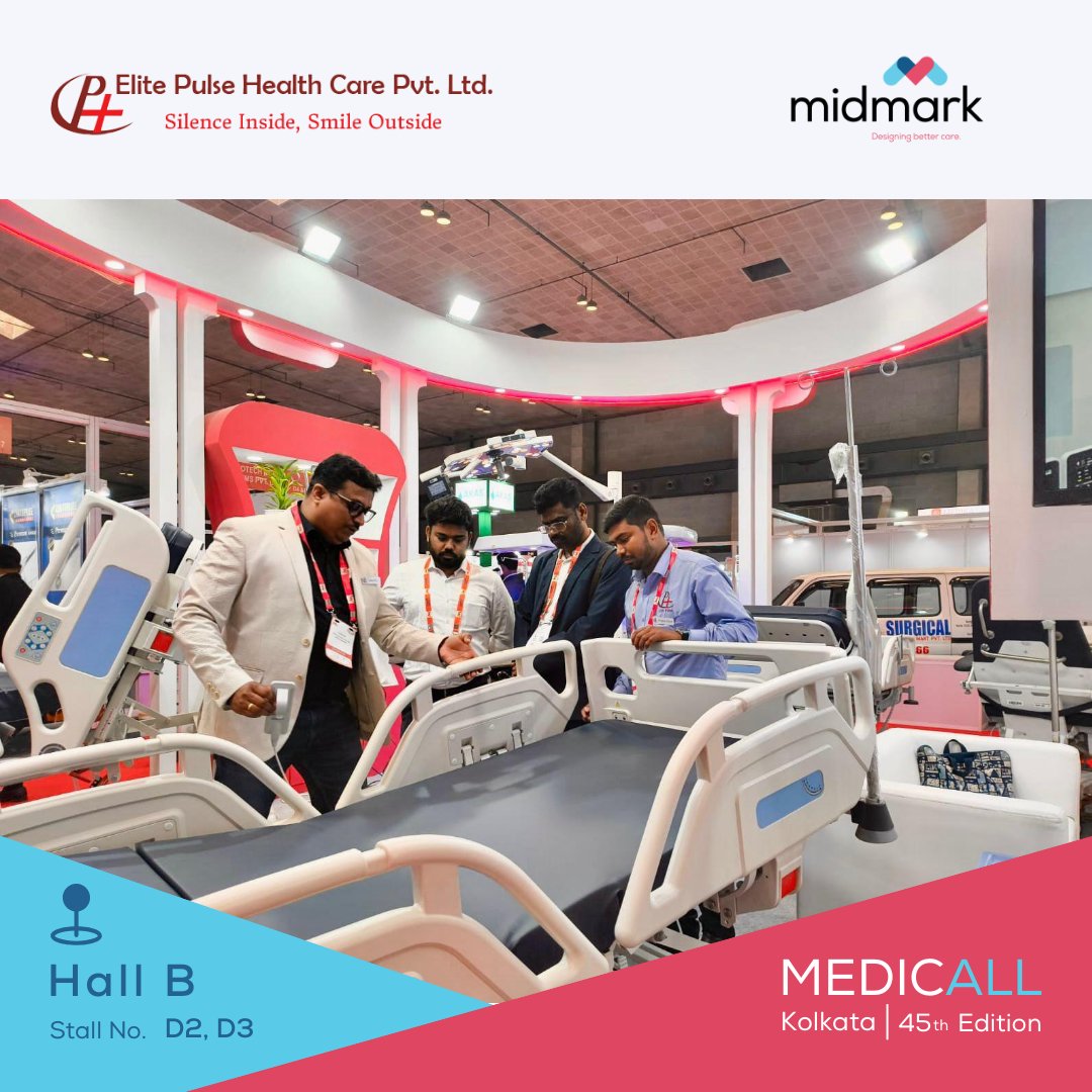 MidmarkIndia's tweet photo. 🚨 Last Day at #MedicallKolkata!

Don’t miss your chance to experience the future of patient care. Visit the Midmark &amp; Elite Pulse team for live demos of advanced motorized beds.

📍 Hall B, Stall D2, D3, Biswa Bangla Mela Prangon

#MidmarkIndia #HealthcareInnovation #LastChance https://t.co/sp6A8QfXdn