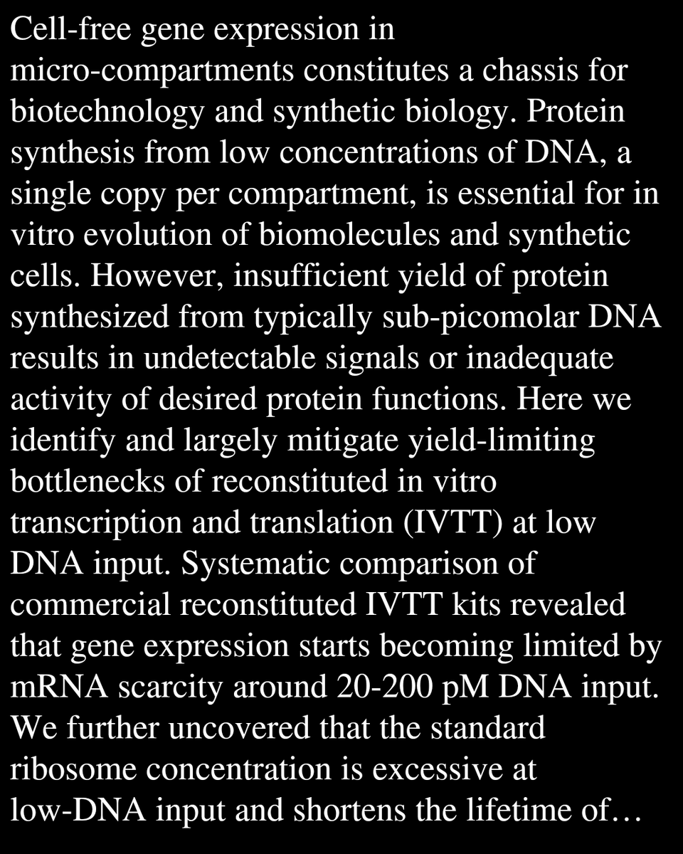 Boosted cell-free gene expression for robust signal readout from a single-copy DNA template in microdroplets

Furubayashi, T., Terasaka, N., Tajima, K., Noji, H.
biorxiv.org/content/10.648…