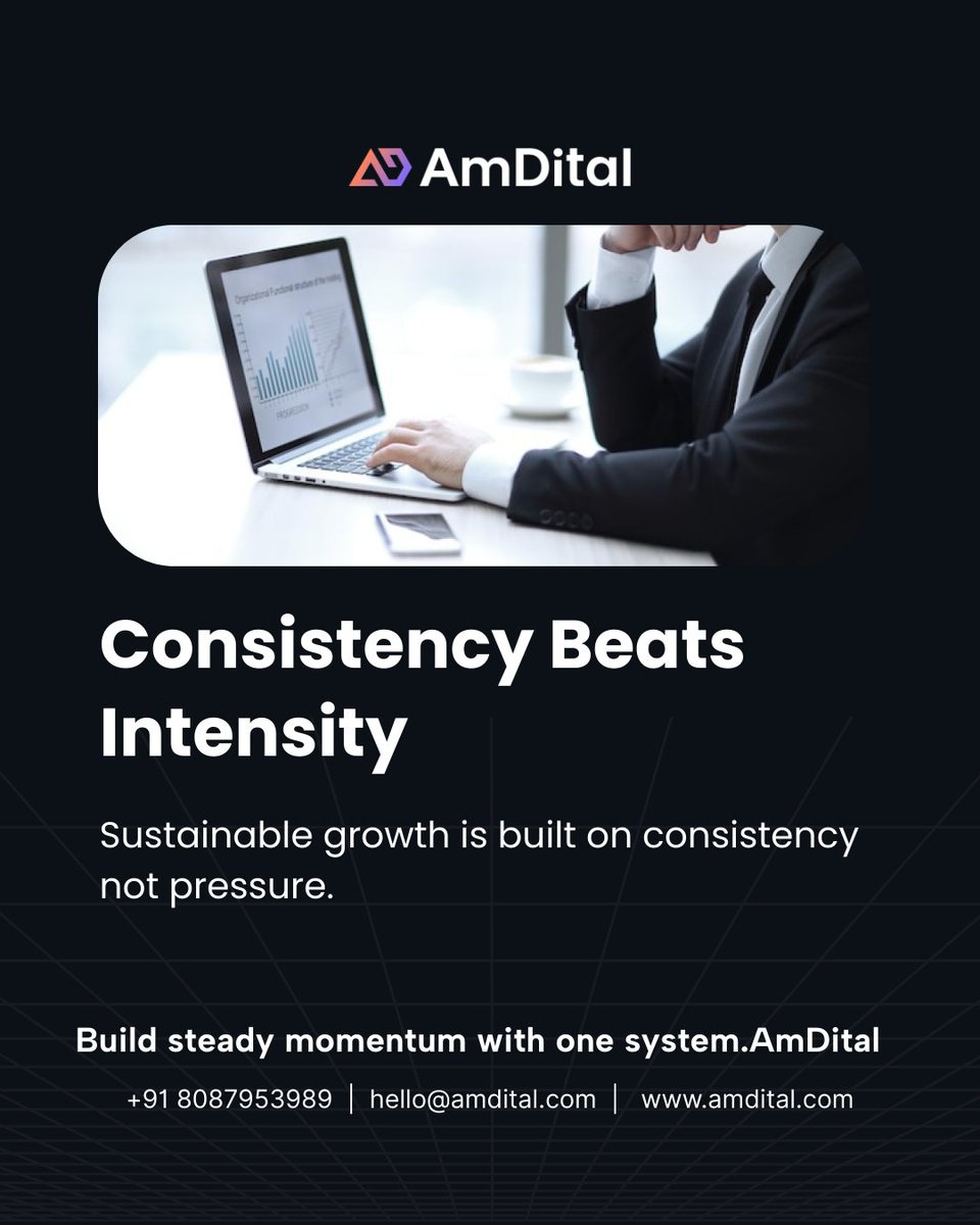 amdital's tweet photo. Real growth comes from consistent progress.
AmDital brings clarity to tasks, time, HR, and finance all in one system.

Get in Touch with Us
📞 Call: +91 8087953989
📩 Email: hello@amdital.com
🌐 https://t.co/fEiC7GAX0D

#ConsistencyWins #WorkSmarter #AllInOnePlatform #AmDital https://t.co/Rs1YDqwrNs