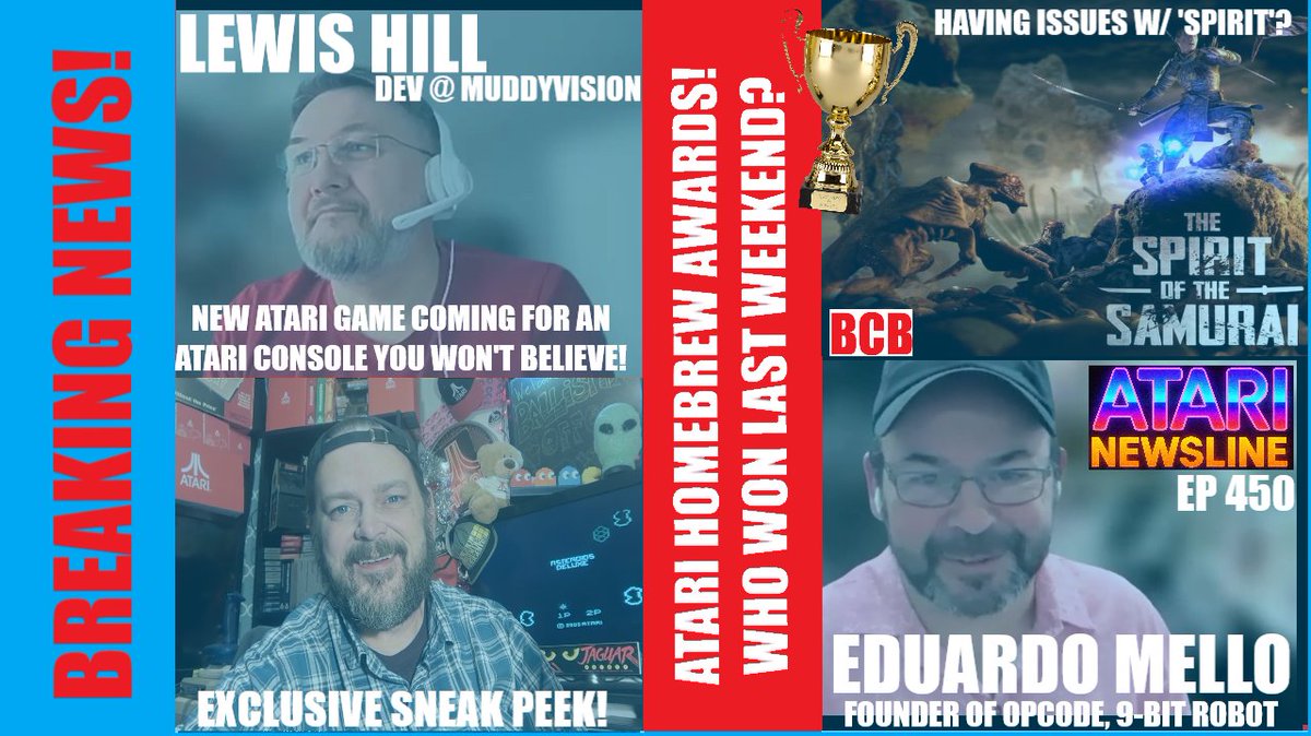 ballistikcoffee's tweet photo. MON on #AtariNewsline! Breaking News! #SneakPeek of upcoming interview w/ #LewisHill (@MuddyVision_uk) &amp; #EduardoMello of #Opcode! We discuss upcoming releases &amp; one 4 an #Atari console u wont believe! + #Spirit Issues? + #Atari #Homebrew #Awards! Who won? Link up soon! 9a MT! https://t.co/FwzePI5w2g