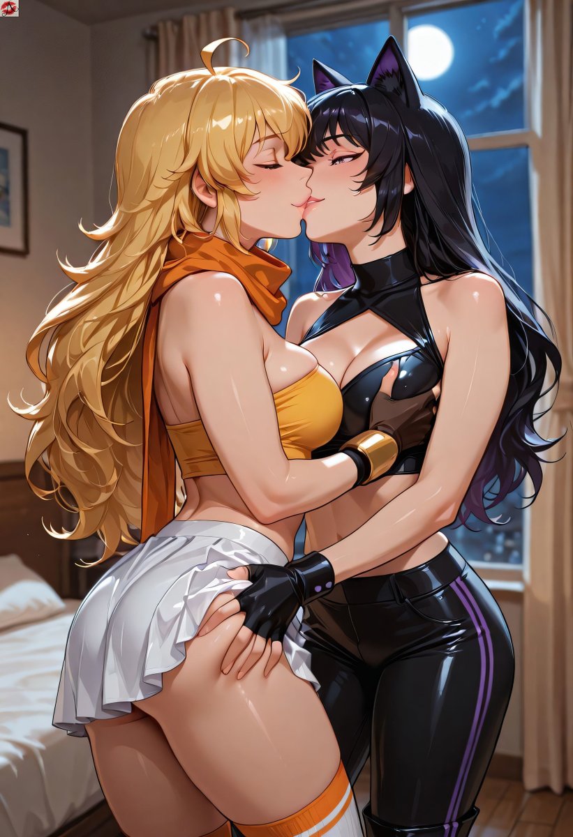 Spicy set is live for Bumblebee on my site for patrons! 🐝

The scandal if they were caught! #RWBY's Yang and Blake give into their lust and... on Weiss' bed! 🫢

SFW Image or... something I dunno, this site is dumb lol