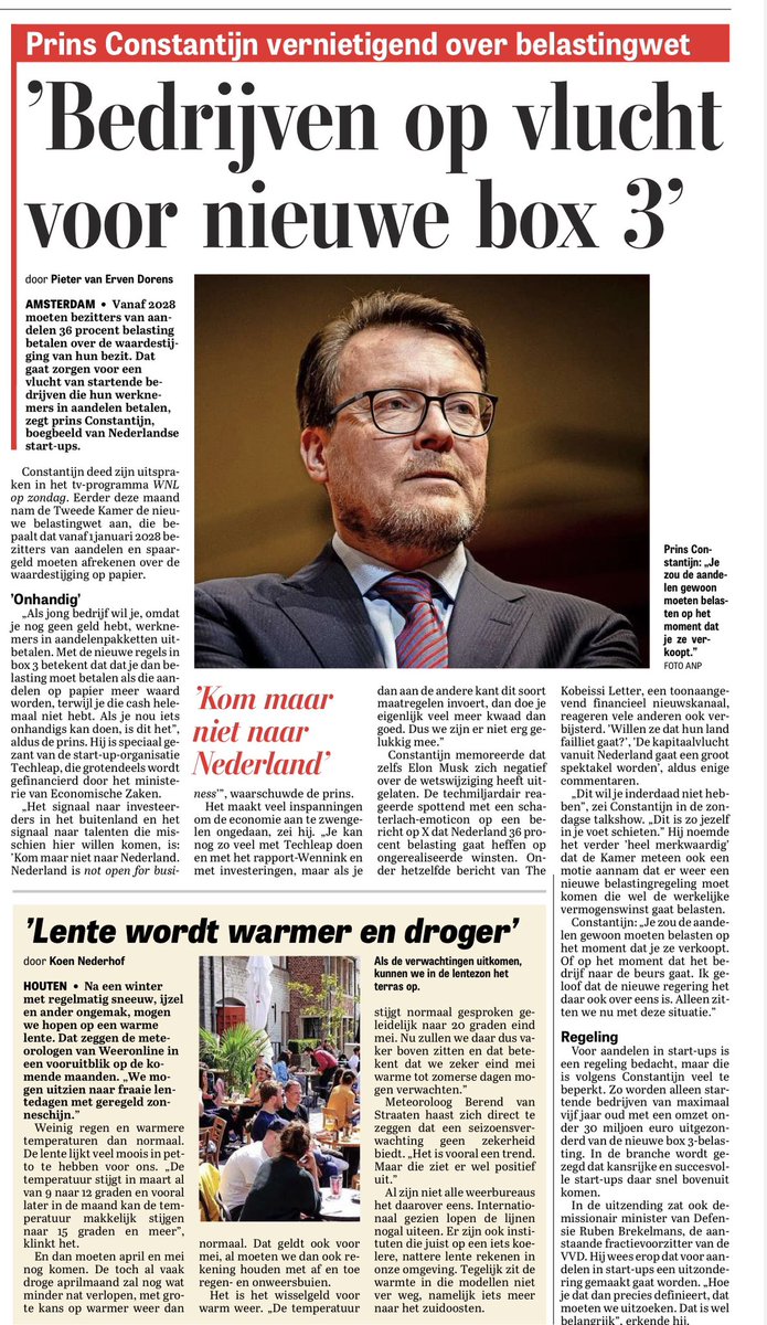 “Dit is zo jezelf in de voet schieten”

“De kapitaalvlucht uit Nederland gaat een groot spektakel worden”

#lekkerbezig <a href="/VVD/">VVD</a> <a href="/D66/">D66</a> <a href="/cdavandaag/">CDA</a> <a href="/DilanYesilgoz/">Dilan Yesilgöz - Zegerius</a> <a href="/eelcoheinen/">Eelco Heinen</a>