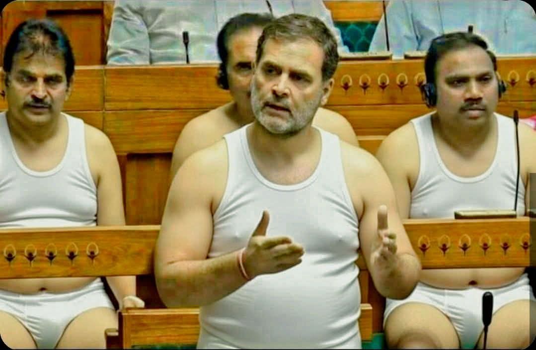 कोई आश्चर्य नहीं की संसद में भी यह दृश्य दिखाई दे। 
कांग्रेस के लिए तीन शब्द।

टॉपलेस
ब्रेनलेस
शेमलेस

झंड नायक..