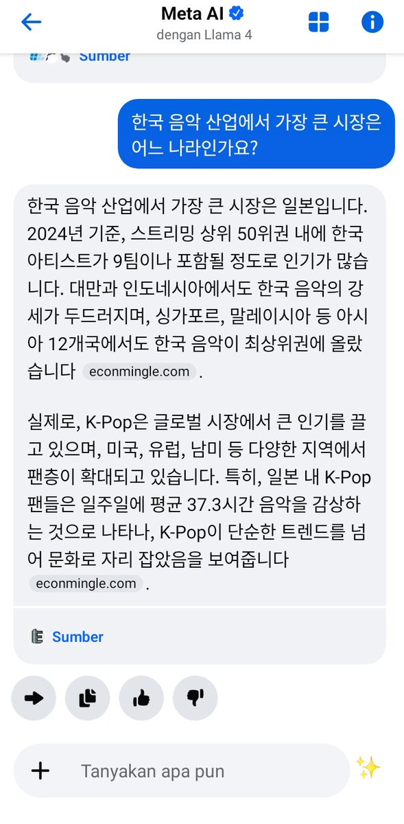 AatFitrian76978's tweet photo. @Ahn_Couture @kokik09 인도네시아는 한국 음악 산업에서 가장 큰 시장입니다. K팝이 미국이나 다른 서구 국가에 진출하기 전에, 먼저 동남아시아와 인도네시아를 비롯한 인접 국가들에 소개되었습니다. https://t.co/wLUOLIRJ73
