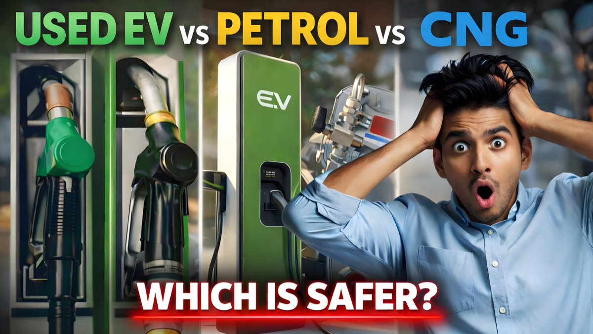 allaboutevsdot's tweet image. Used EV vs Petrol vs Diesel vs CNG (2026)

Which one actually saves money long-term?

We break down:
✔ EV battery truth
✔ Hidden ICE risks
✔ Real ₹/km comparison
✔ Best option for city vs highway

Full Video Link :- youtu.be/KUm6DzQTThU

#UsedEV #PetrolVsDiesel #CNGCar