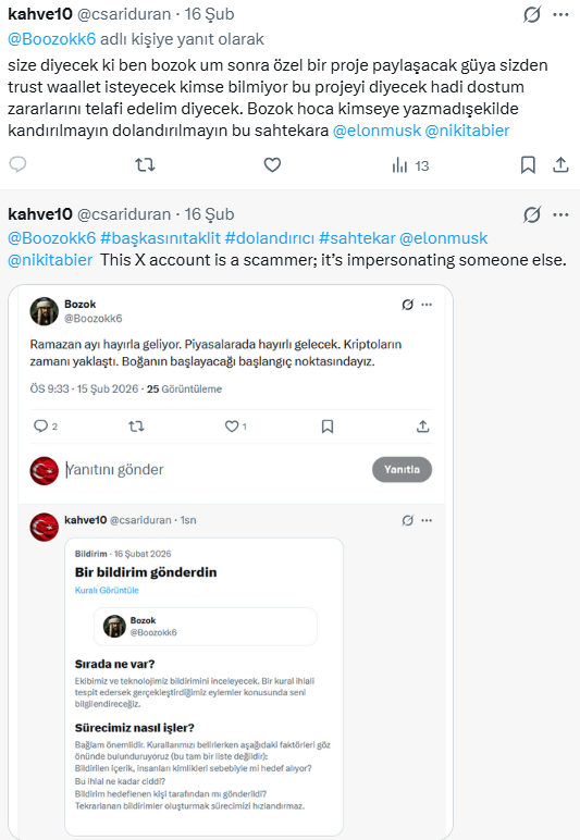 csariduran's tweet photo. @nikitabier This is a serial impersonation account used for financial fraud. The user creates a new account every time one is suspended. I have chat logs proving the scam, but your system won't let me upload them. Please review manually. https://t.co/RdQeeYkhp9