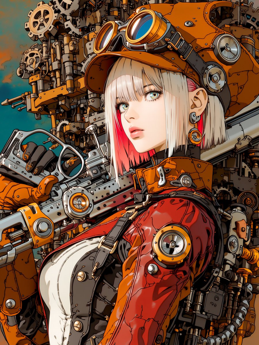 ✨⚙️ お題【スチームパンク】 ⚙️✨ 蒸気機関、歯車、真鍮の機械