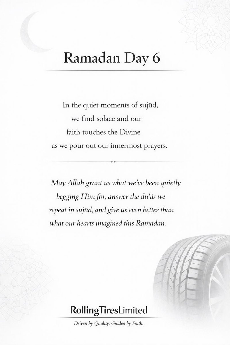 rollingtireslim's tweet photo. Ramadan 6

#rollingtireslimited #Ramadan2026 #business https://t.co/wJBI0IH9dr