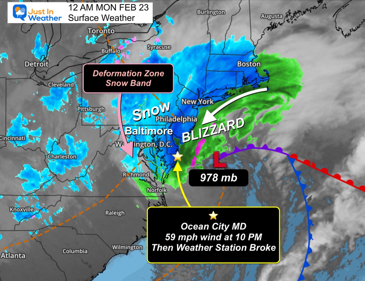 Midnight Map of The Blizzard 🌀 This storm pressured dropped from