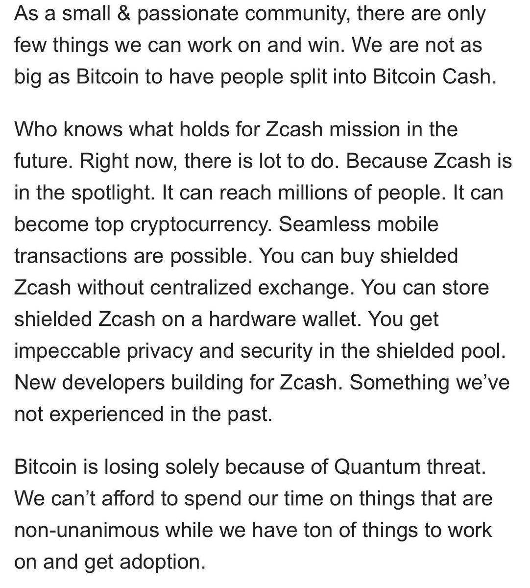 Zcash can win.

Zcash will win.

Zcash must win.