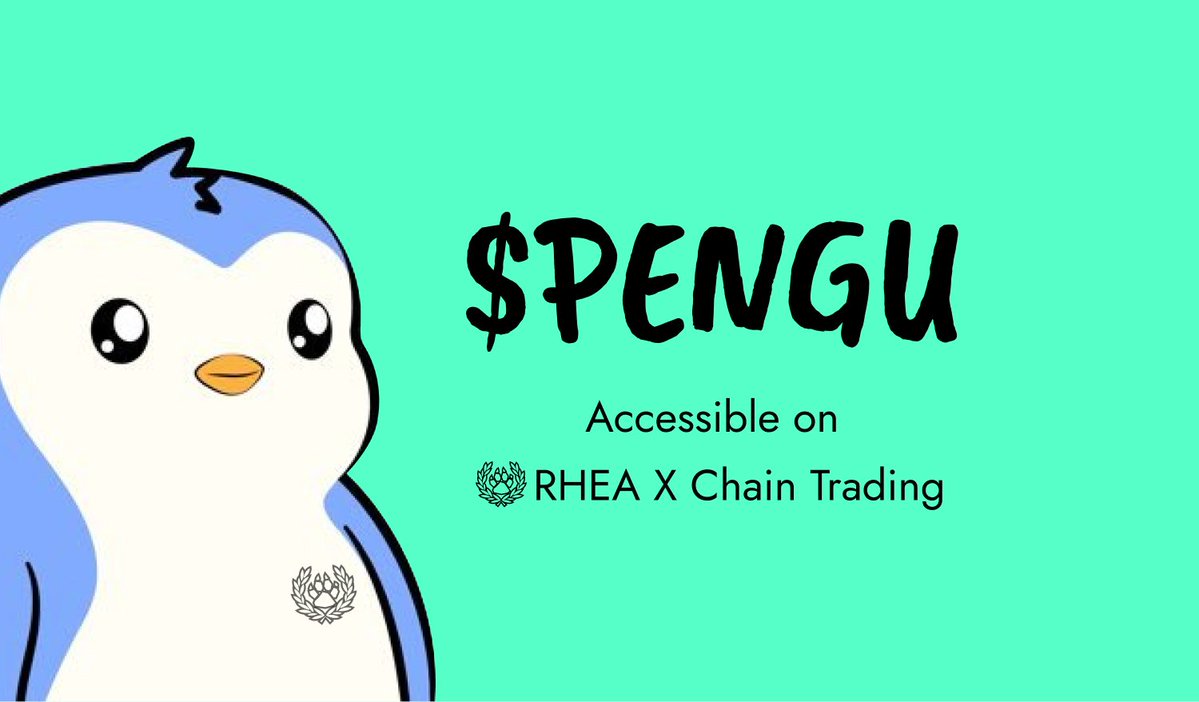 integration of $PENGU on <a href="/rhea_finance/">Rhea Finance</a> is now available, This is next level chain abstracted liquidity interaction for all Users, integrating NEAR Intents.

Making $PENGU from Solana and BNB Chain tradable through Rhea's cross-chain trading seemless.

Efficient routing, low fees,