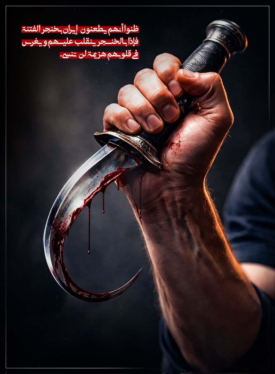 خنجر الفتنة الذي وُجّه إلى إيران…
عاد إلى قلوبِ صانعيه هزيمةً أبدية

#مع_إيران_حتى_النصر
#زياده_الطول_للنساء_والرجال