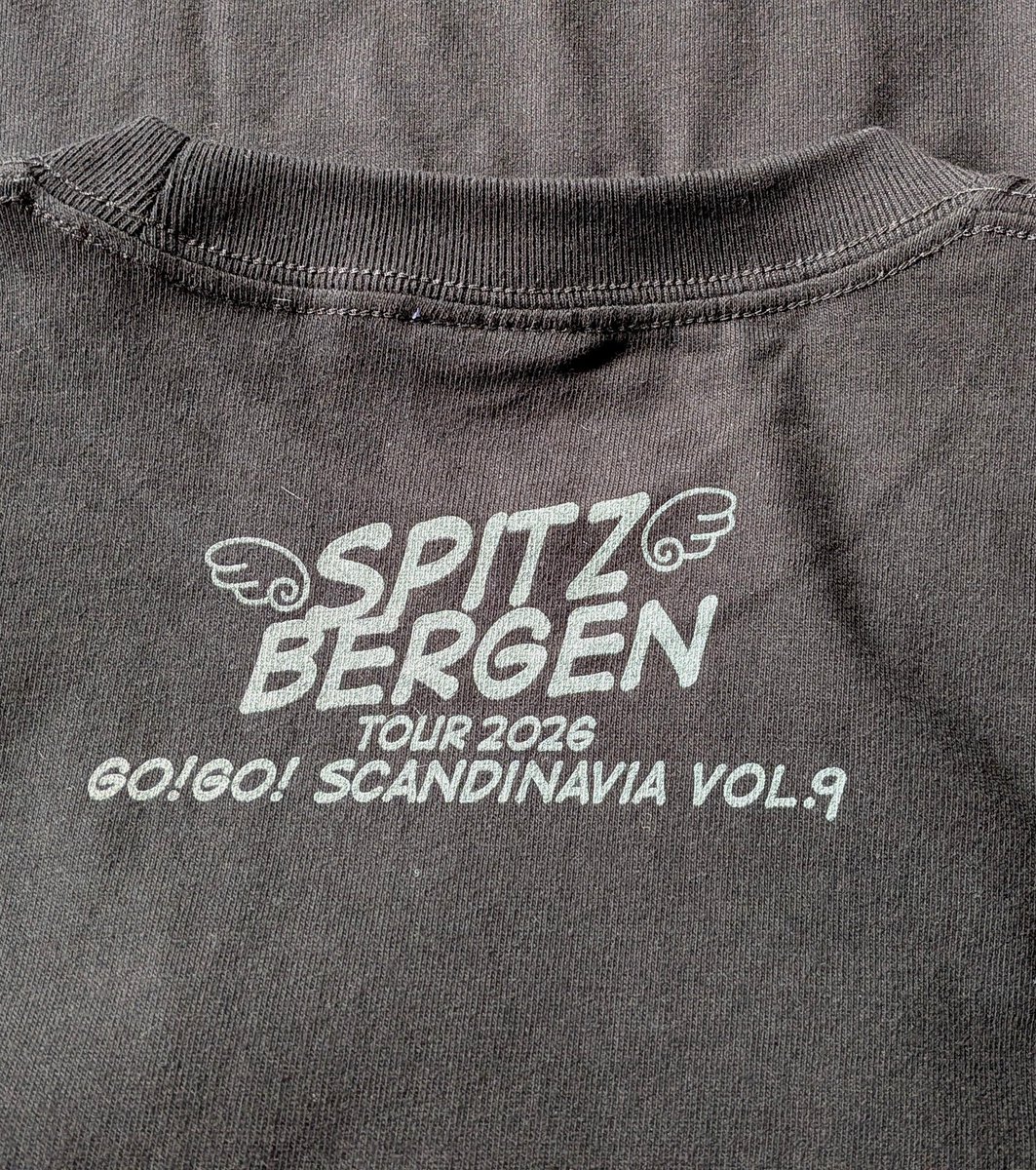 スピッツＴ届いた🖤
やっぱり似合わ〜ん😂
そしてこれを着て行く勇気が果たして私にあるかな？😇
(バックプリント可愛くて写真撮ったけどなんでグレーっぽくなるの笑)