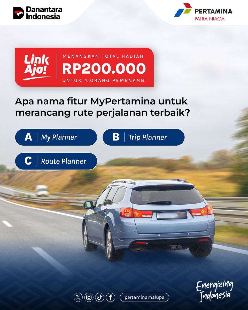 Bagi ko yang su cek postingan kemarin, pasti tahu nih deng jawabannya 🧐 

Yuk, ikuti kuisnya dan raih kesempatan menangkan saldo LinkAja Rp200.000,- bagi 4 orang yang beruntung 📷

 #JagaKitongPuEnergi #EnergizingTheChange #MalupaTangguh #EnergizingYourJourney #Giveaway
