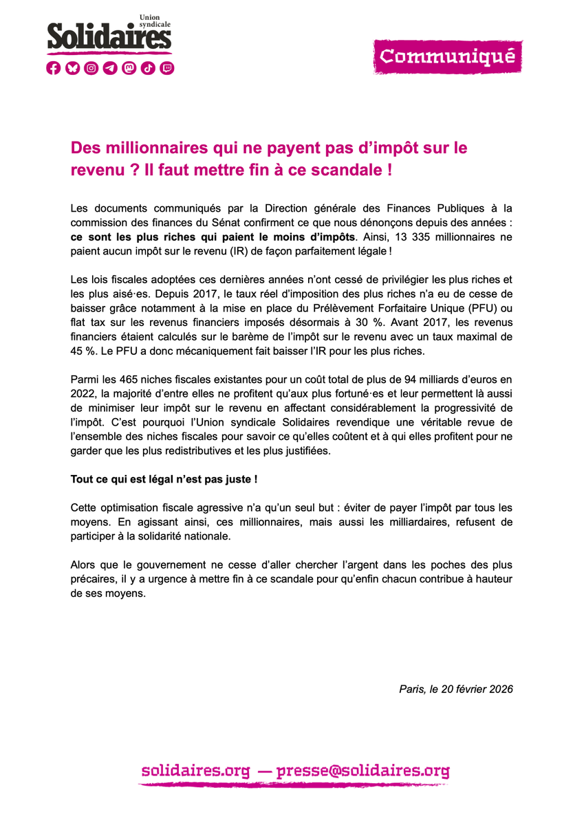 Union syndicale Solidaires tweet media