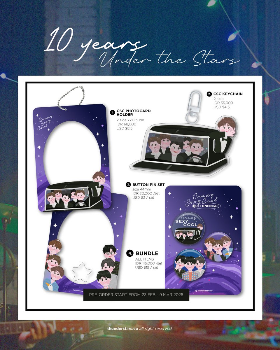 🌸10 Years Under The Stars🌸
Merch fanmade by @thunderstars_co
↬ Each item &amp; Bundle [details and price on poster]

📅 23 Feb - 9 Mar 2026
INA 🔗 tinyurl.com/10YearsUnderTh…
For International buyer, you can freely DM me #ASTRO #fanmerch