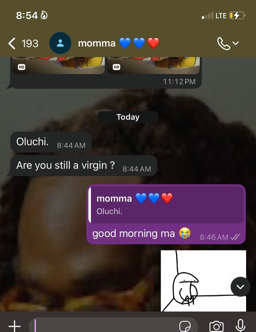 OluchyyRaregem's tweet image. my mom woke up this morning and just decided to ask me this ? 😭