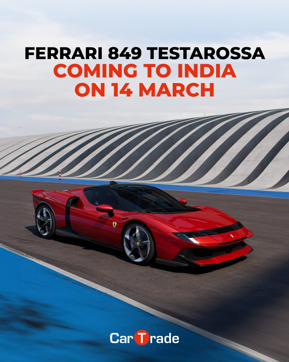 Car_Trade's tweet photo. The legend is finally heading our way 🇮🇹🔥

Ferrari 849 Testarossa is coming to India on 14 March!
• Iconic flat-12 heritage reborn
• Pure Ferrari drama incoming
• India debut confirmed for 14 March

#Ferrari #Testarossa #FerrariIndia #Supercar #ctnews https://t.co/haEyRIREiM