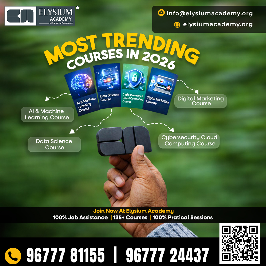 elysiumacademy's tweet photo. Don't let "I wish I had" In 2026.😊
🌐 Visit: https://t.co/GKpG3V3ZtM

#elysiumacademymadurai #INDvsSA #aimachinelearning #datasciencecourse #cybersecuritytraining #cloudcomputing #digitalmarketing2026 #techcareers #upskillnow #jobassistance #practicallearning https://t.co/AJLo2aOEtI