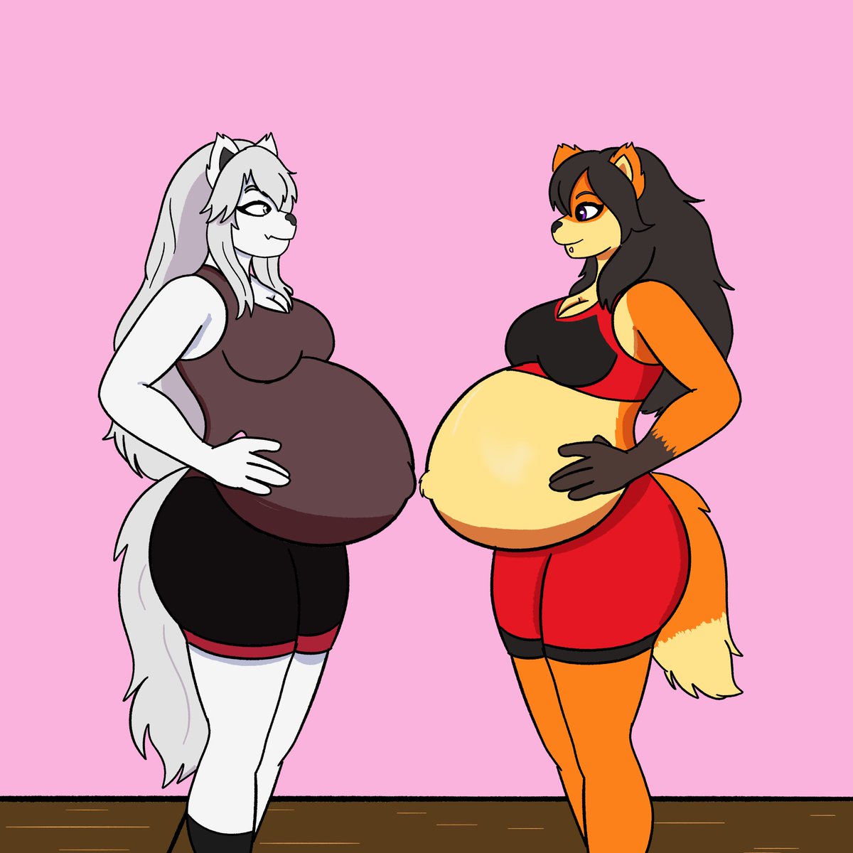 A little belly contest between sisters :3