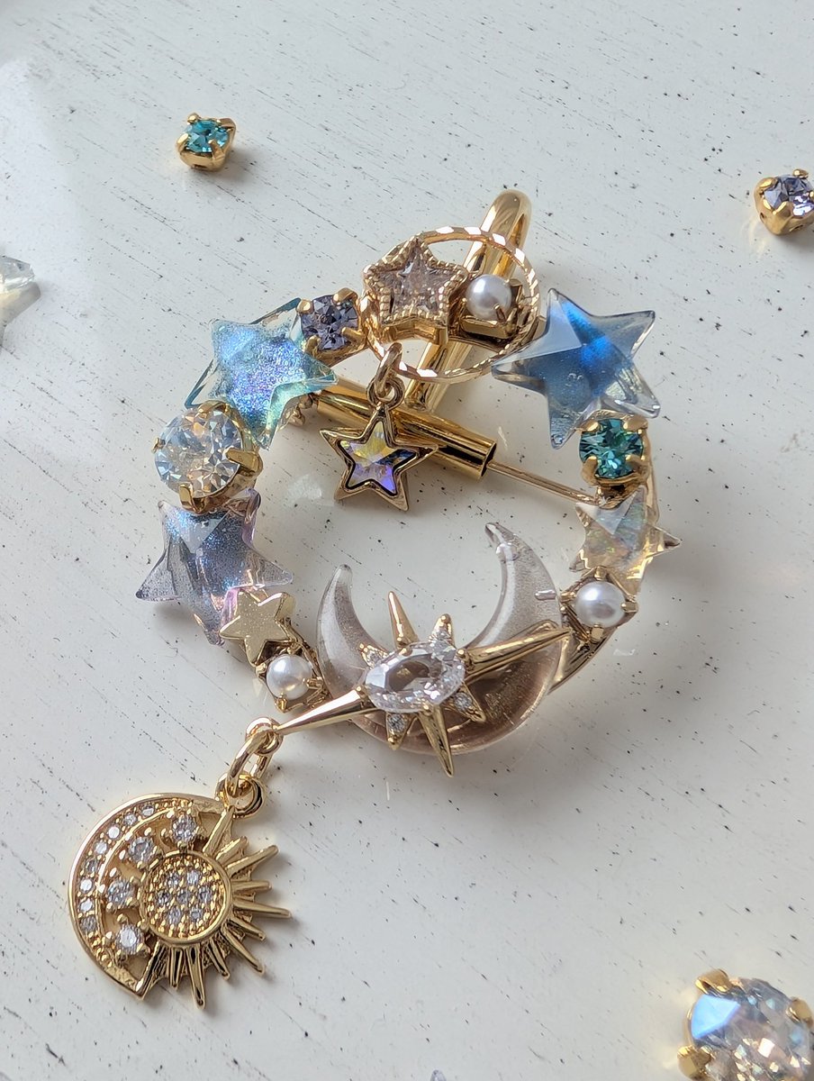 星のサークルブローチ𓂃⟡.·