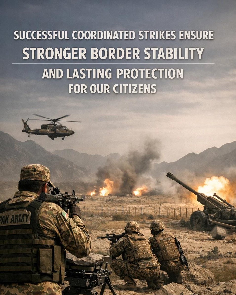 mustafashujah2's tweet image. #AirStrike
#PrecisionStrike
#DefenceSuccess
#CounterTerrorism
Through precise planning and effective execution, Pakistan Army reinforces stability and security, reflecting its readiness and resolve to protect the nation and its citizens.