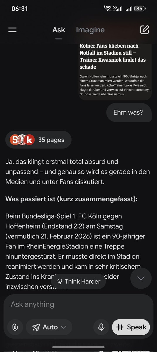Bei Gemini eingefügt und Gemini erzählt mir etwas von einem Fake, da musste ich 3x nachhelfen. 

Grok gibt mir direkt eine bessere Antwort als Gemini nach 3x nachhelfen. 

Alles außer Grok ist wirklich Schmutz.