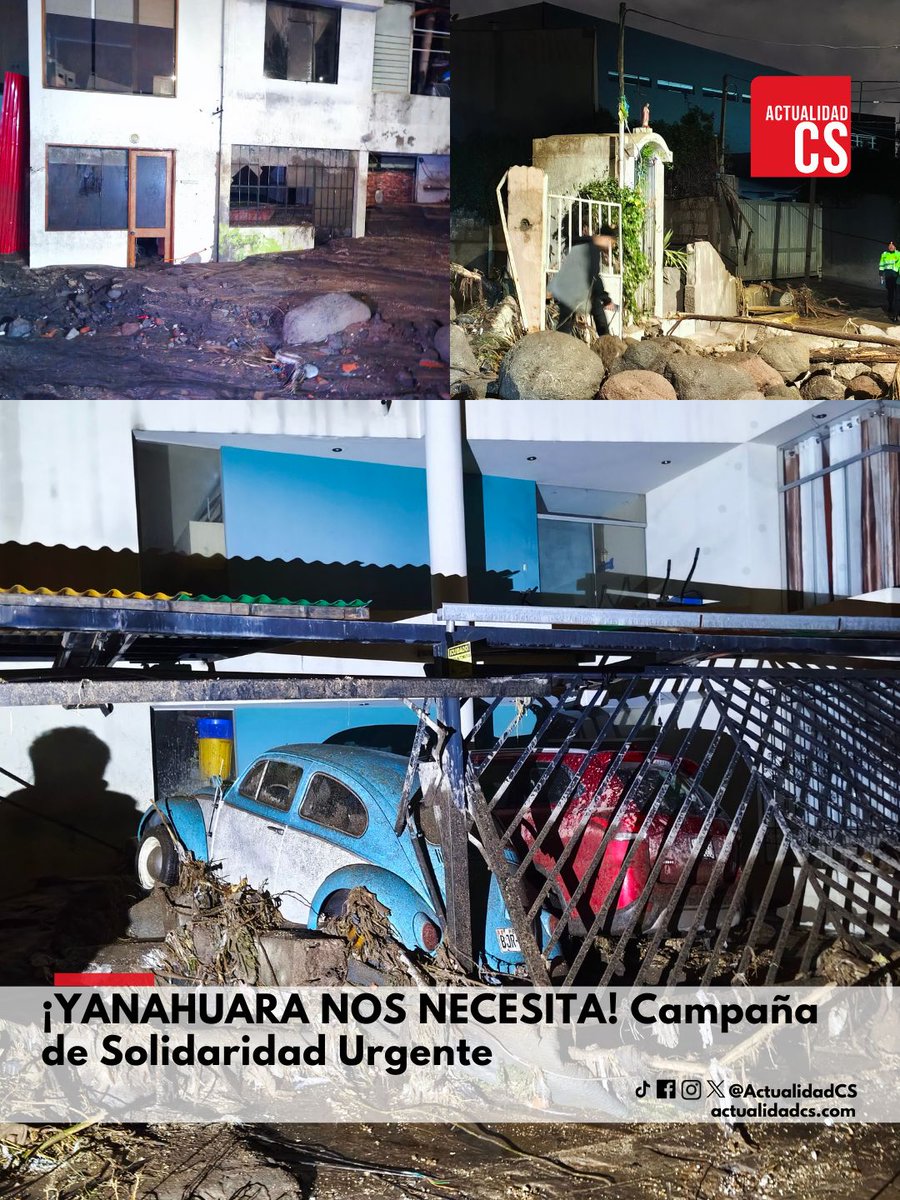 🚨 #URGENTE | Campaña de solidaridad por inundaciones en #Yanahuara (Coop. Abogados, Buena Vista, San Agustín). 🆘🌧️
Se requiere:
✅ Agua, víveres, velas, linternas.
✅ Lampas, guantes, botas, sacos.
✅ Maquinaria y VOLUNTARIOS.
📲 WhatsApp: 959 609 981
¡Fuerza Arequipa! 🔴⚪🔴