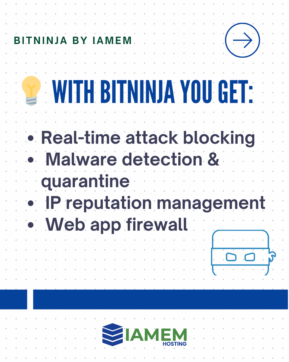 iamemhost's tweet photo. Cyber attacks don’t wait — and neither should your security.

With BitNinja Security on all IAMEM servers, your business gets:
✔️ Real-time protection
✔️ WAF
✔️ Botnet defense
✔️ Malware quarantine

Stay secure. Stay online. Stay ahead.

📞 +91 7702761948 https://t.co/yJ5kuAXIam