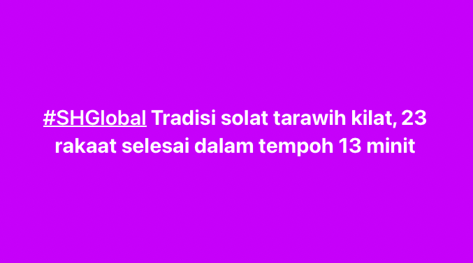 SinarOnline's tweet photo. Tradisi solat tarawih kilat
SOLAT tarawih merupakan ibadah sunat yang khusus ditunaikan sepanjang bulan Ramadan selepas waktu Isyak.
Di kebanyakan kawasan,amalan solat sunat ini biasanya mengambil masa agak lama.
#SinarHarian #Threads #global #solattarawih #tradisi #kilat #Indonesia
