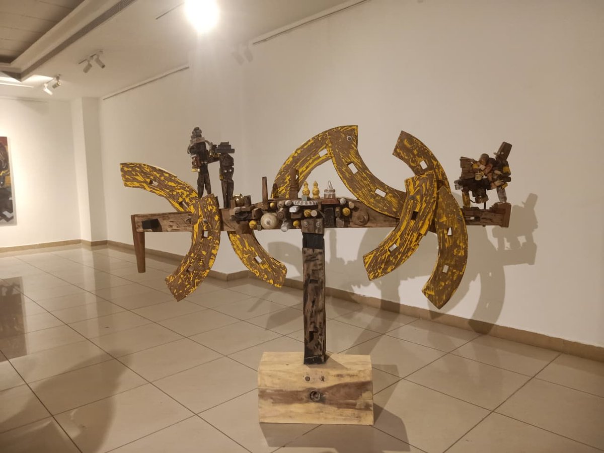 chitramayee's tweet photo. "Present paradox" solo exhibition by Sayam Bharath Yadav from 21st feb to 1st Mar 2026. Exhibition inaugurated at 5:30 pm on by Chief guest mrs. Parvathi Reddy, PR reality &amp; design house, Guest of Honour Ratna Rao Shekar, Editor, Writer &amp; curator and Archie paranji, Entrepreneur. https://t.co/ScCJqVWR5X