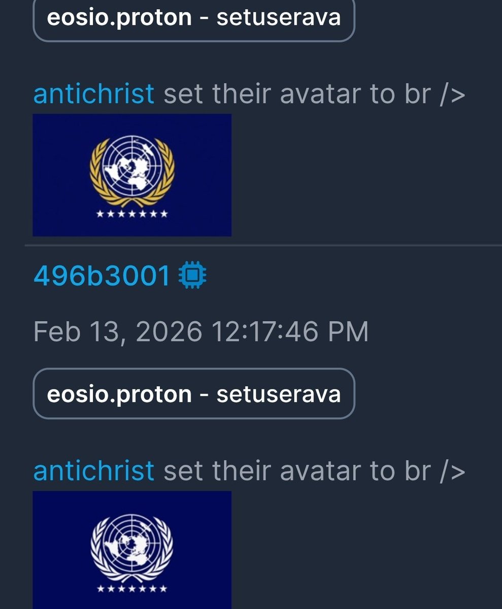 The Anti Christ is making moves on the Financial Beast System (Proton) 👀

Source:
explorer.xprnetwork.org/account/antich…