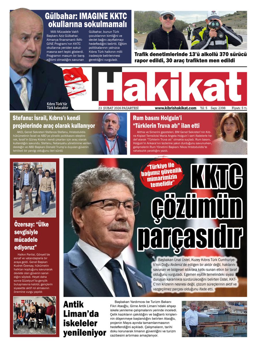 23 Şubat 2026 Pazartesi. HAKİKAT’TE bugün…