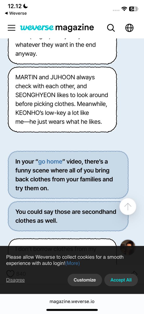 indonesiakeonho's tweet photo. [230226] INFO

James mention #KEONHO dalam Weverse magazine 

🦅 Kalau #KEONHO tuh low-key mirip aku, Dia tuh yaudah pakai apa yang Dia suka aja gitu 
🦅 Kamu tuh tinggal buka lemari pakaian terus pasti bakal bilang “Oh ini punya Seonghyeon. Ini punya Martin, punya Keonho, punya Juhoon, punya James” gitu 
🦅 #KEONHO tuh sering (suka) pakai sesuatu (baju) yang sama. 

#KEONHO #건호 #ゴンホ #安乾镐 #CORTIS #코르티스