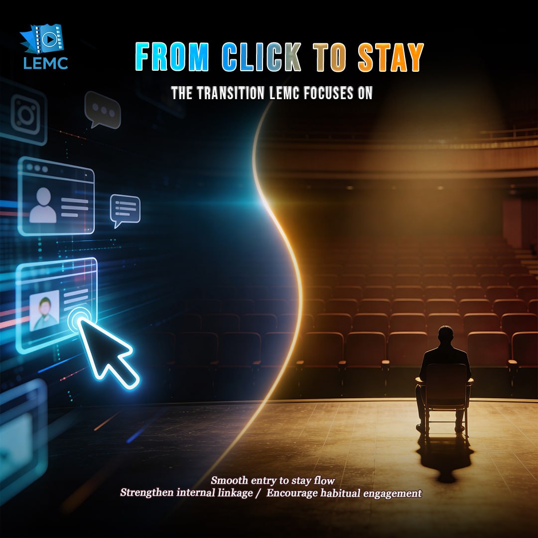 LoopLabEMC's tweet photo. From Click to Stay "The Transition LEMC Focuses On"
✅ Smooth entry to stay flow
✅ Strengthen internal linkage
✅ Encourage habitual engagement
#EngagementDesign #ShortDramaExperience #AudienceRetention #DigitalBehavior #ContentTransition #MediaLogic #ViewingPatterns https://t.co/6jLDnIP6Zq