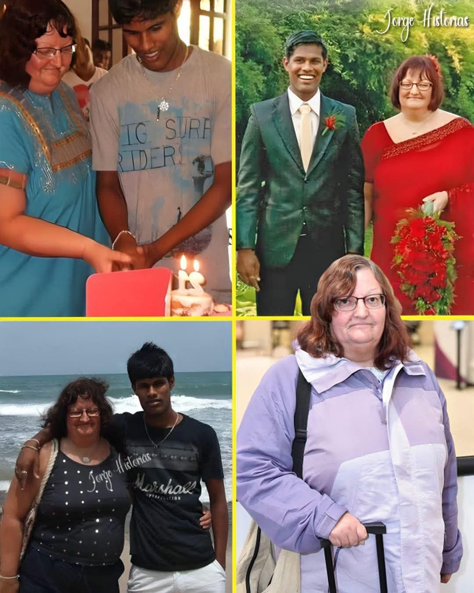 rancanoglenda7's tweet photo. Vendió su casa, renunció a su trabajo y se mudó a Sri Lanka por un joven 33 años menor. Al final perdió todo.

Diane Peebles tenía 53 años cuando conoció a Priyanjana, de 20, durante unas vacaciones en Sri Lanka en 2011. Él trabajaba en un hotel. Se enamoraron, o eso pensó ella.

En 2012 se casaron. Diane vendió su casa en Escocia por $110,000 dólares, renunció a su trabajo y se mudó permanentemente. Con ese dinero le construyó una casa de tres habitaciones y le compró un minibús para que trabajara como taxista. Todo a nombre de él.

Después empezaron los problemas. Él pasaba más tiempo en casa de su mamá que con ella. Salía de noche y no volvía. En 2016, Diane encontró un certificado de matrimonio. Priyanjana se había casado con otra mujer meses después de casarse con ella.

En 2017 lo enviaron al otro mundo por problemas con una banda cr¡m¡n4l. Diane quedó atrapada en Sri Lanka sin poder vender nada porque todo estaba a nombre de él. Regresó a Escocia en 2018 sin nada, endeudada.